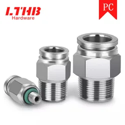 Pneumatic Connectors Air Fittings Quick Connect To Hose 4/6/8/10 Mm Male Thread BSPT M5 1/8 1/4 1/2 304 Stainless Steel Fitting