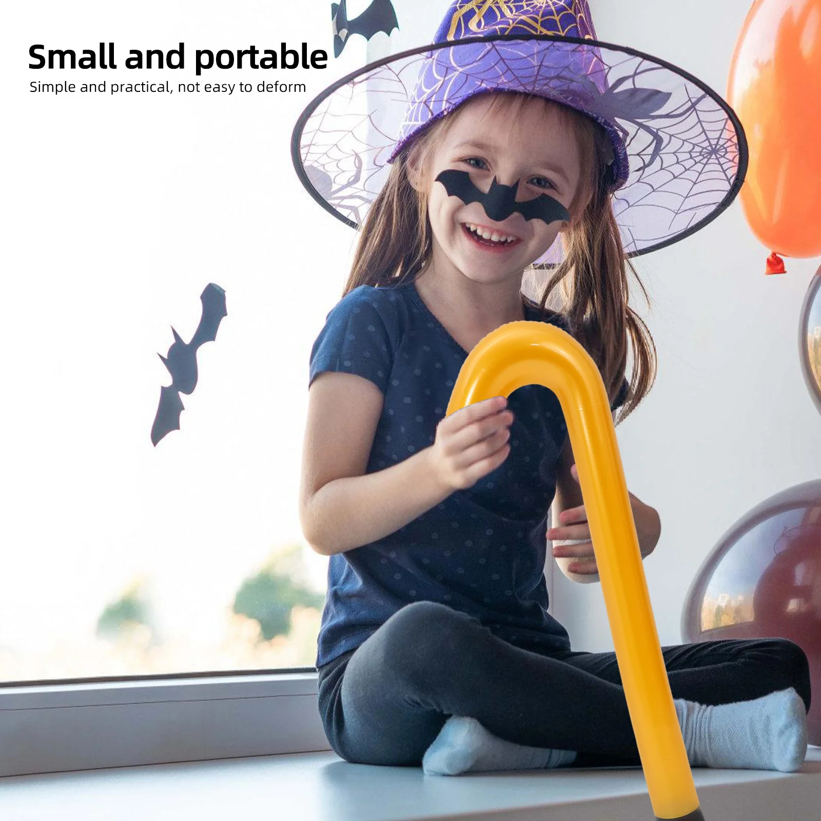 

Inflatable PVC Crutch Balloon Blowing-Up Walking Stick Props Party Decoration Performance Supplies Walking Stick Balloon