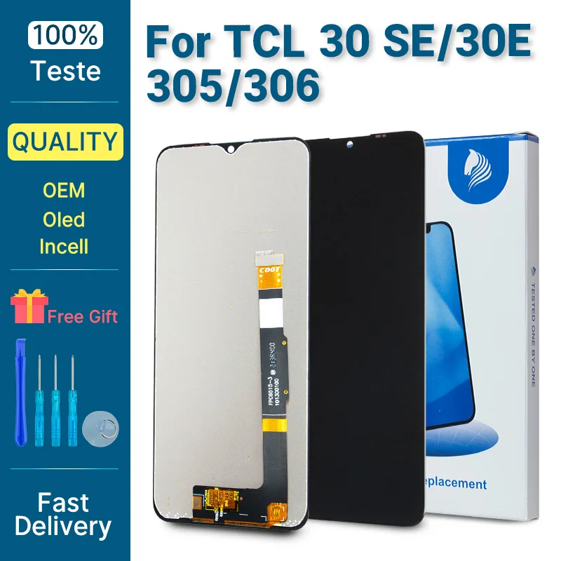 Pop probado Premium para TCL 30 SE LCD para TCL 30E Pantalla Digitalizador de Pantalla táctil para TCL 305 306 Pantalla 6165H, 6165S, 6127A, 61