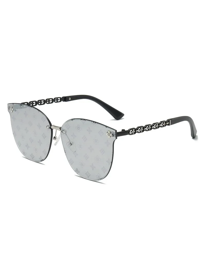 New European And American Style Half-frame Metal Sunglasses Fashion Slim Women\'s Sunglasses Anti-uv Glasses
