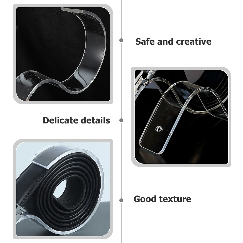 

8pcs Acrylic Belt Display Stand Organizer Racks Transparent Storage Hanger For Shop Belts Home Decorative Shelf