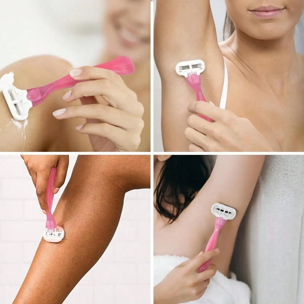 New model Women Manual Shaving Knife, Three-Layer Blade Universal Handle Hair Removal Razor, Safe Shaving Tool for Underarm, Leg & Private Parts, Portable Travel Essentials For Women, Salon Hairstylist Accessories, Valentine's Day Gift Hair Supplies