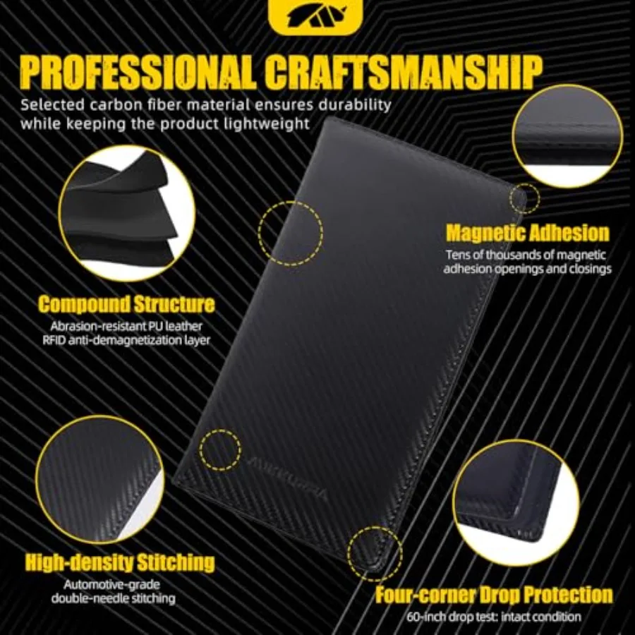 Tempat Penyimpanan Dokumen Mobil dengan Magnet, Organizer Kotak Sarung Tangan untuk Surat Kendaraan, Asuransi, Kartu, dan SIM, Warna Hitam