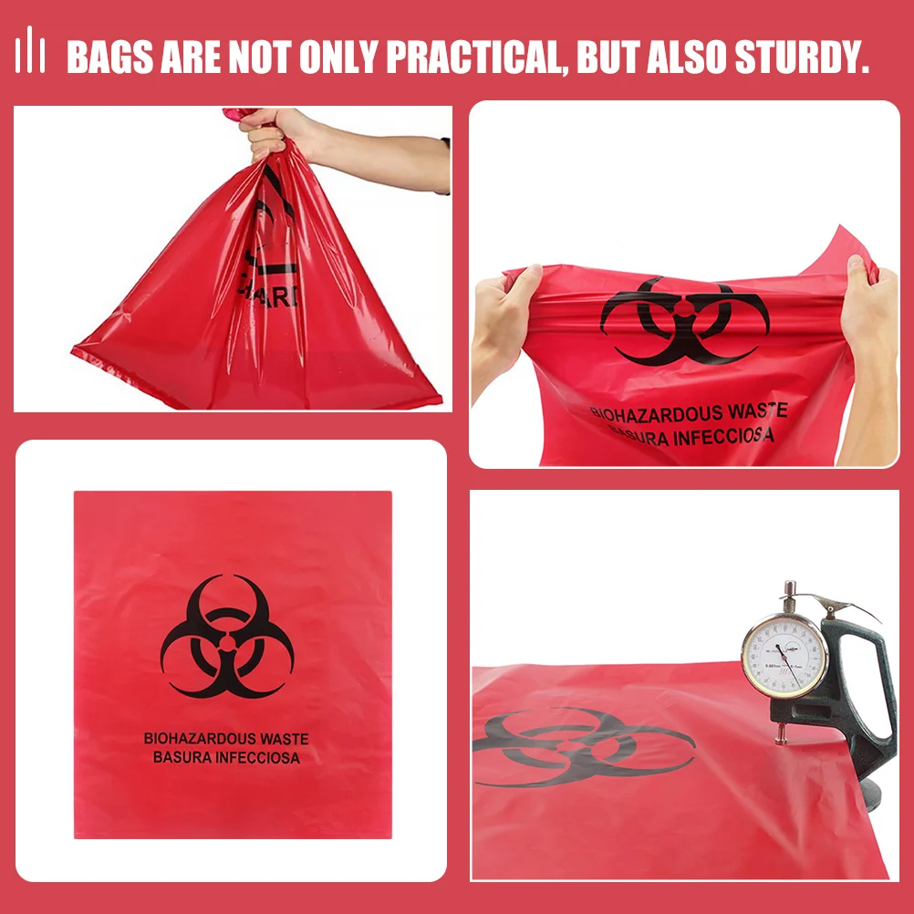 20 Pcs Medical Waste Bag Litter Bags Biohazardous Garbage Lining Hospital Hdpe Small Can Liners Trash