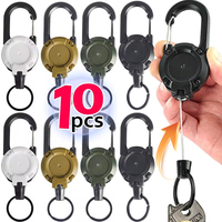 Anti-Theft Heavy Duty Retractable Pull Badges Id Reel Carabiner Keychain Buckle Key Holder Keychain Multiple Tool Wholesale