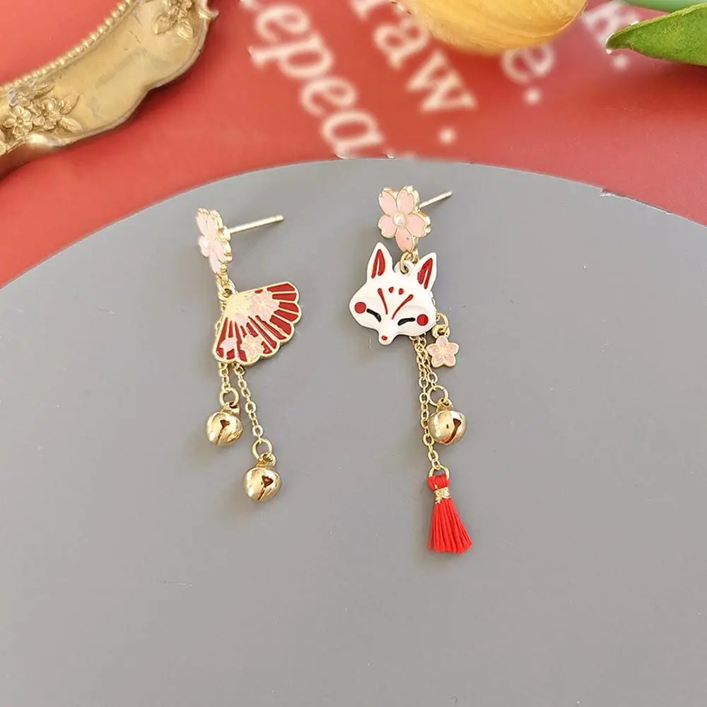 Boucles d\'oreilles pendantes à pampilles de fleurs de Sakura japonaises pour femmes, pendentifs animaux mignons, boucles d\'oreilles pendantes