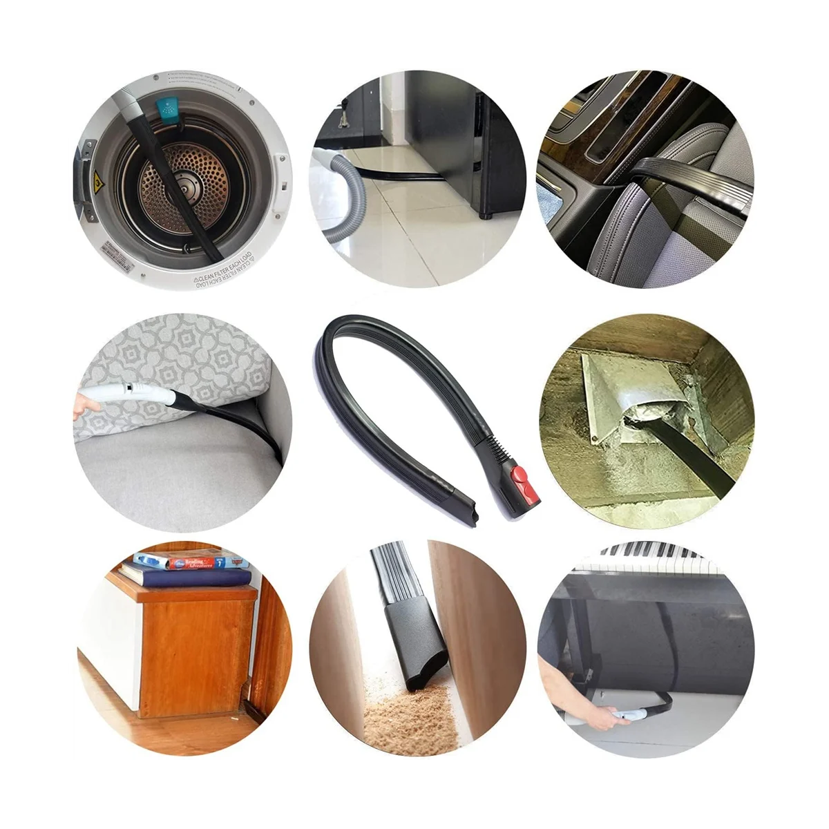 เครื่องมือรอยแยกที่ยืดหยุ่นและตัวยึดสูญญากาศสำหรับ Dyson V7 V8 V11 V15 V10เหมาะสำหรับช่องระบายอากาศของเครื่องเป่าอุปกรณ์ทำความสะอาดกล้องในครัวเรือน