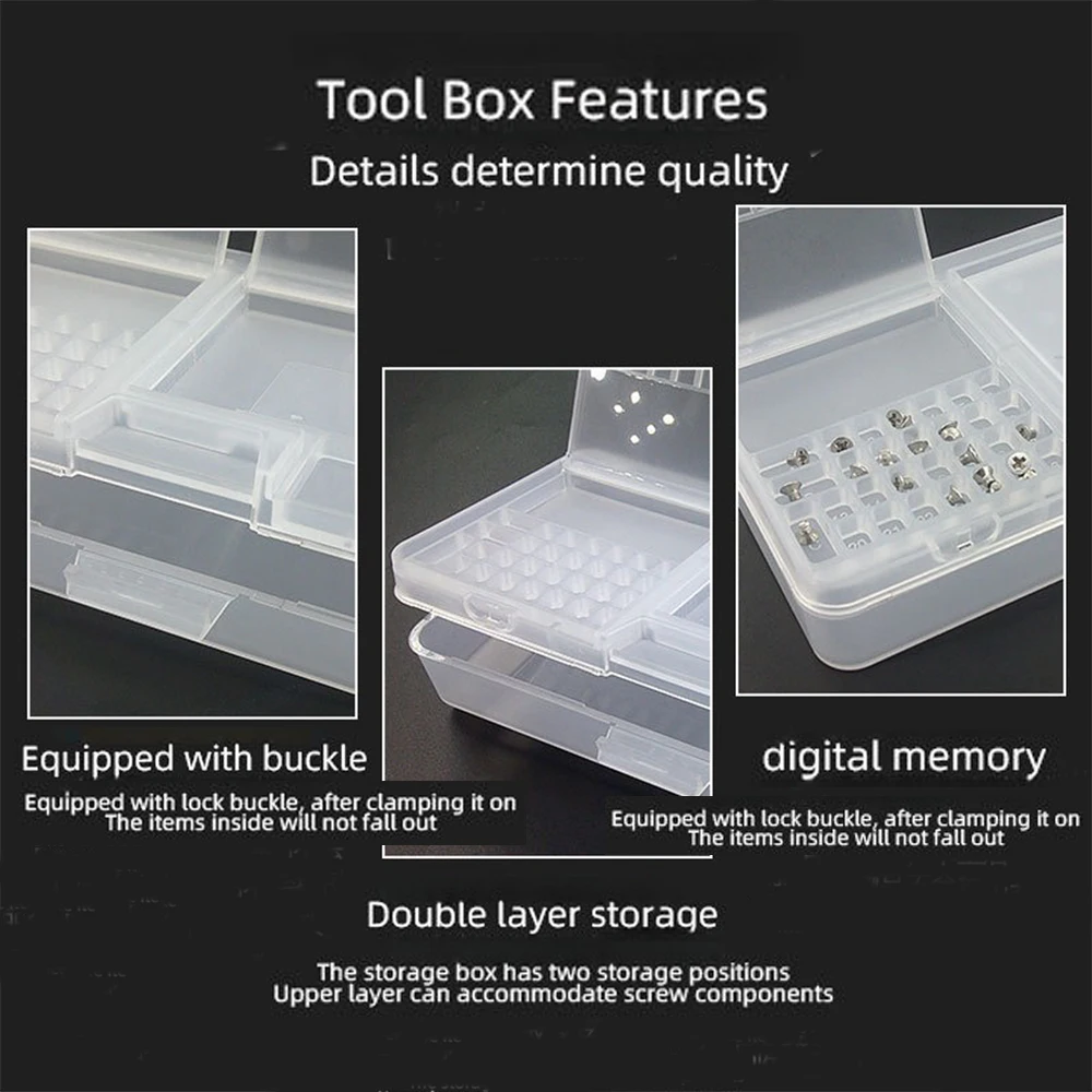 Multipurpose Double Layer Electronic Components Storage Box Rectangular PP Clear Component Containers