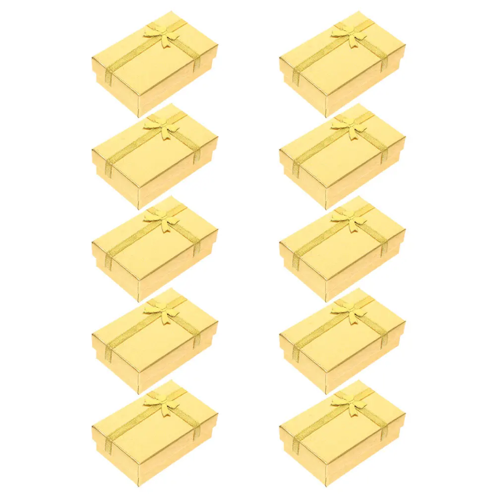 10Pcs Jewelry Packaging Boxes Heart Pattern Cardboard Small Jewelry Boxes for Rings Earrings Necklaces Presents