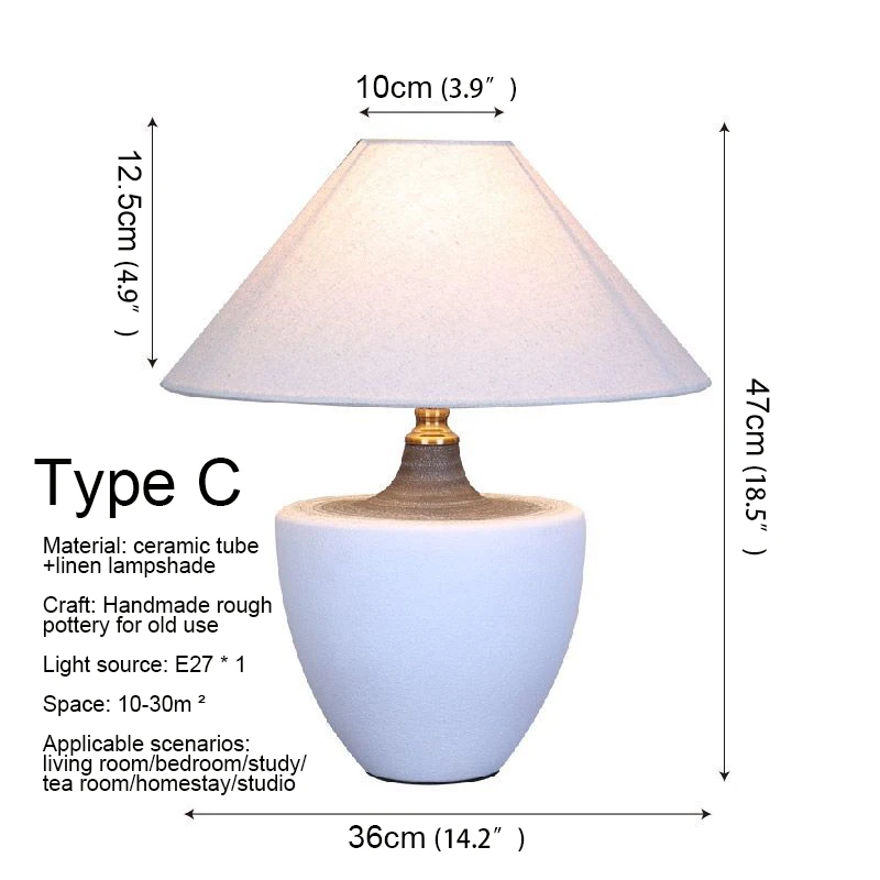 BELLE Nordic Ceramic Table Lamp Modern Art Living Room Bedroom Study Villa LED Originality  Desk Light