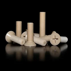 PEEK Resin Cross Countersunk Head Screw Flat Head High-Strength High-Temperature Resistant Insulated Plastic Bolt M1.2M1.4M2M3