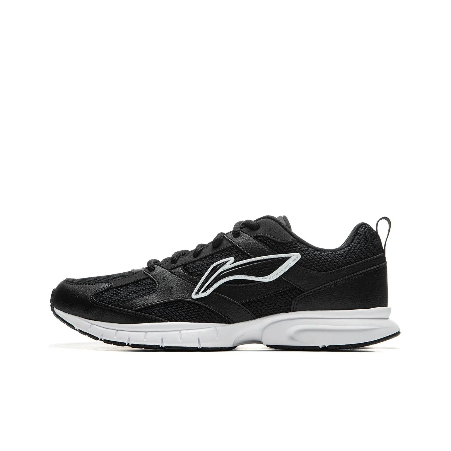 Li Ning R037 Fabric Cushioning Slip Resistant Abrasion Resistant Breathable Low top Running Shoes Men's Black ARSU067-1