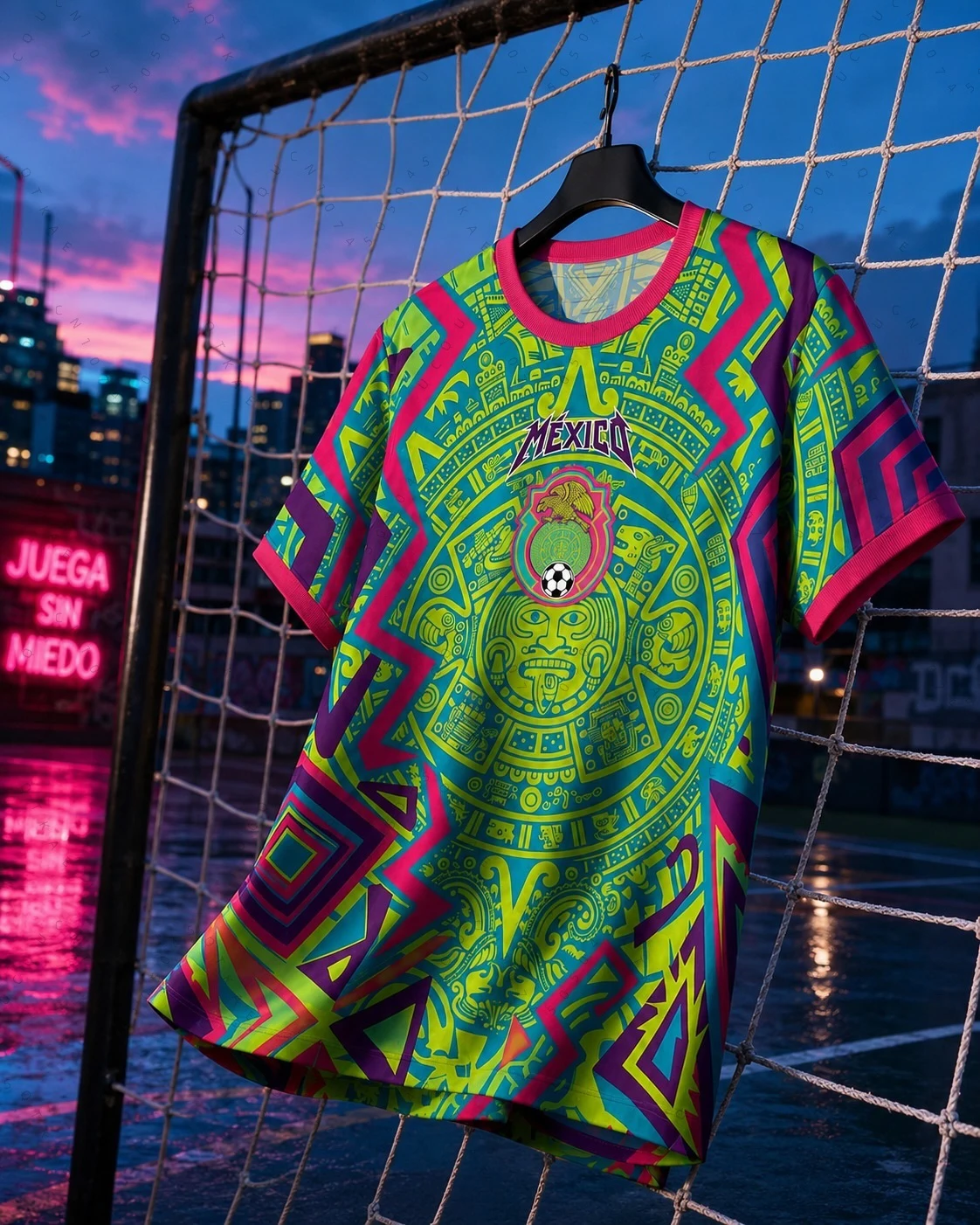 2026 Summer New Mexico Soccer Jersey T Shirt 5 Colors Available Aztec Totem Eagle Print Unisex Breathable Parent-Child T-Shirts