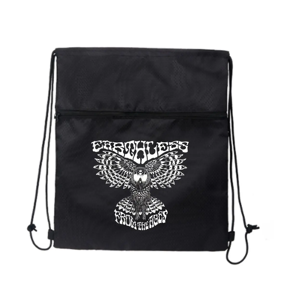 

Сова — тематическое искусство с текстом. Стильная спортивная сумка на молнии на шнурке: спортивный дизайн для любителей фитнеса.