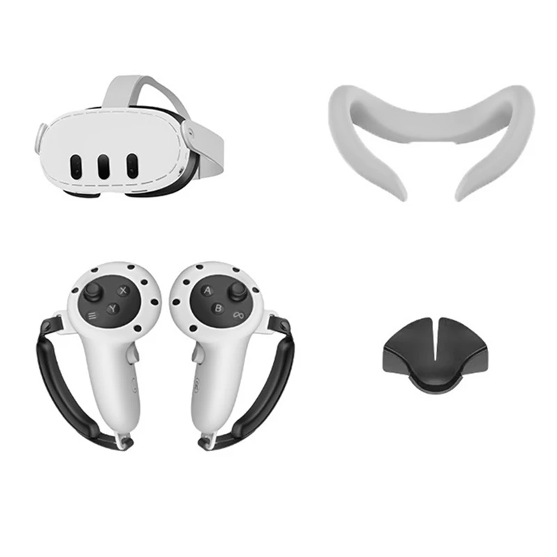 Juste de protection de contrôleur en silicone, housse qualifiée ale, étui à poignée, casque VR Meta Quest 3, 4 en 1