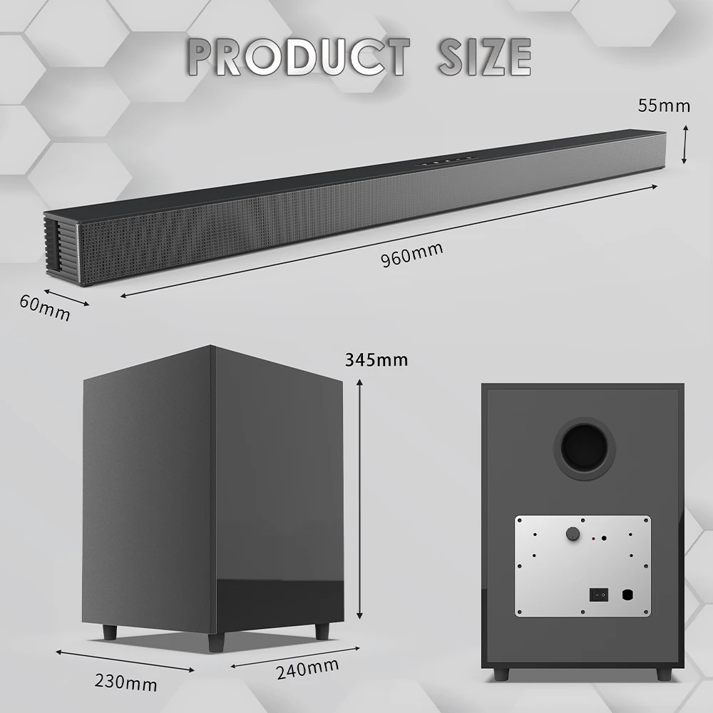 BS-18C Wireless Bluetooth Speaker Echo Wall TV Computer Speaker Subwoofer Speaker Built-in DSP Chip Subwoofer Stereo Speaker