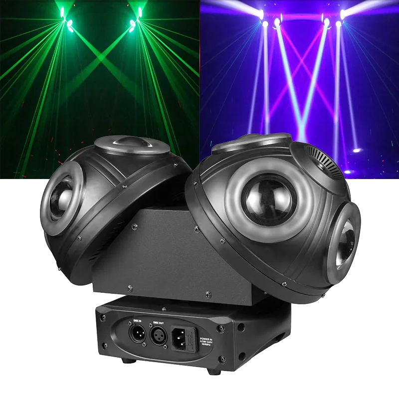 Professional LED 15X10W RGBW Four Color Dual Beam Lights Laser Strobe DMX512 System Stage Lighting DJ Disco Party Halloween Bar