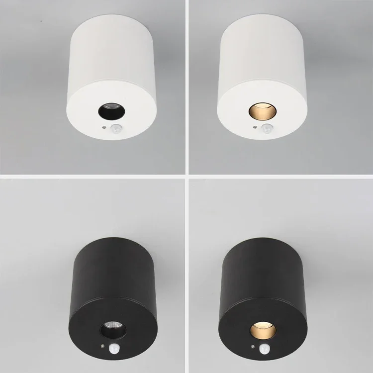 

7W LED human motion sensing surface mounted downlight full spectrum eye protection COB spotlight hotel corridor led night light