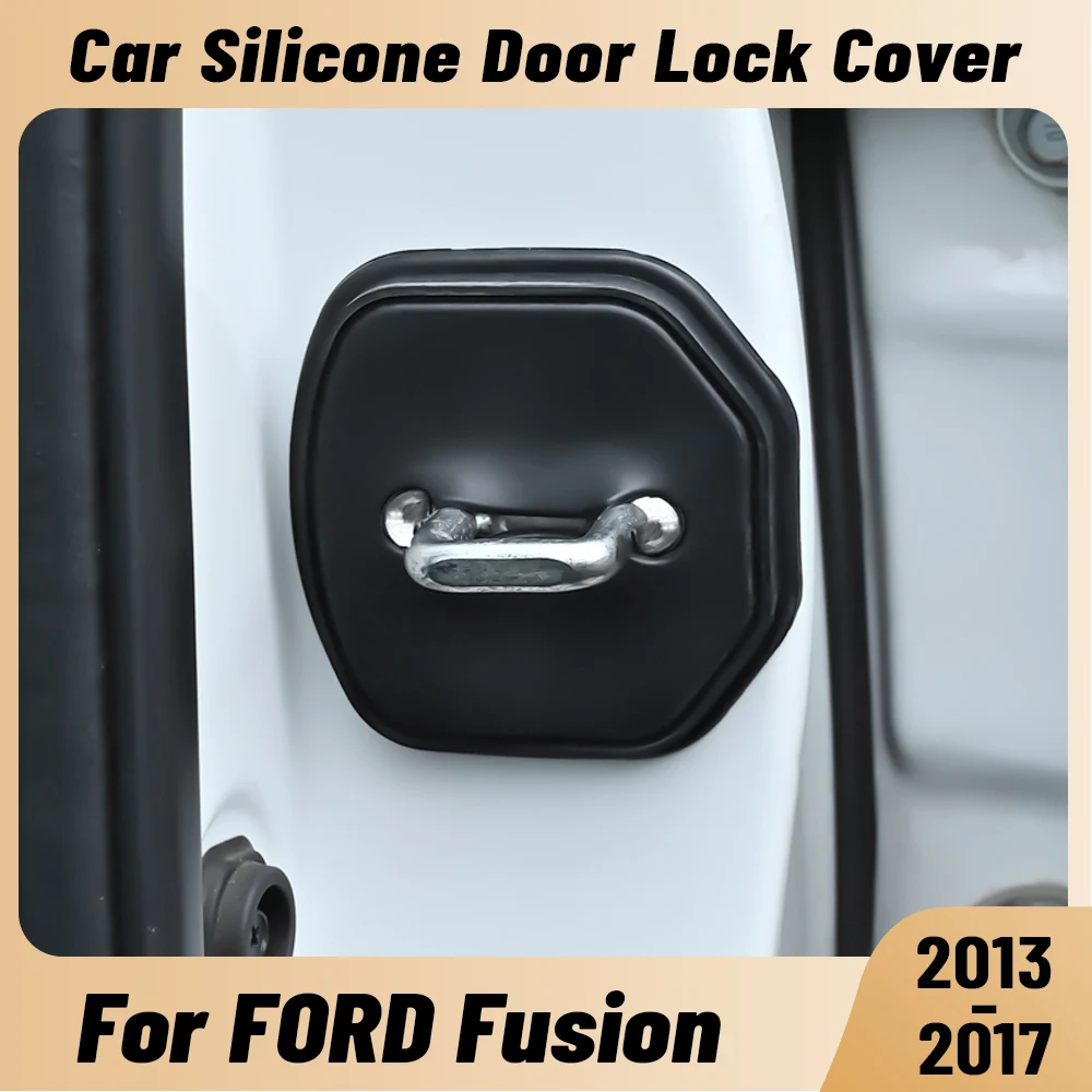 For FORD Fusion 2013-2017 Car Door Shock Absorber Door Lock Protector Silicone Auto Door Lock Latches Cover Accessories