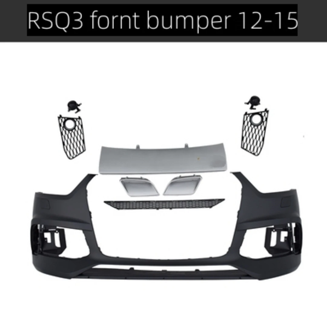 Body Kit for Audi Q3 2013-21 Upgrade to RSQ3 Front bumper Grill Mask Fog lamp Net license plate frame Car Accessories