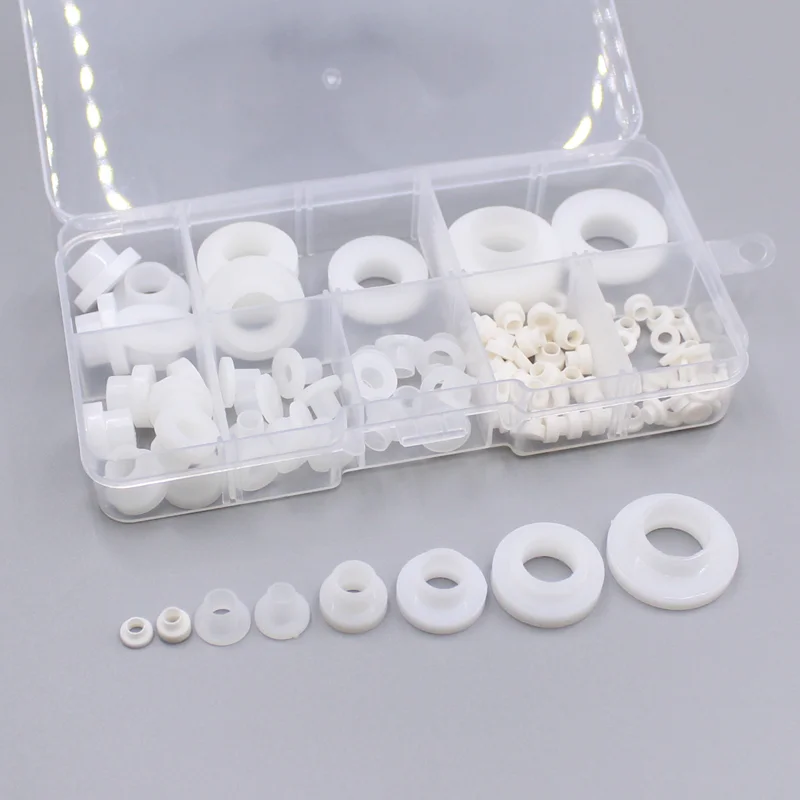 Isolamento Spacer Screw Thread Protector, T-Type Plastic Washer, Nylon Transistor Junta, Preto, Branco