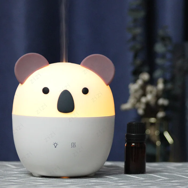 Cartoon Koala shaped Ultrasonic Aromatherapy Machine USB with Colorful Atmosphere Light Silent Aromatherapy Machine
