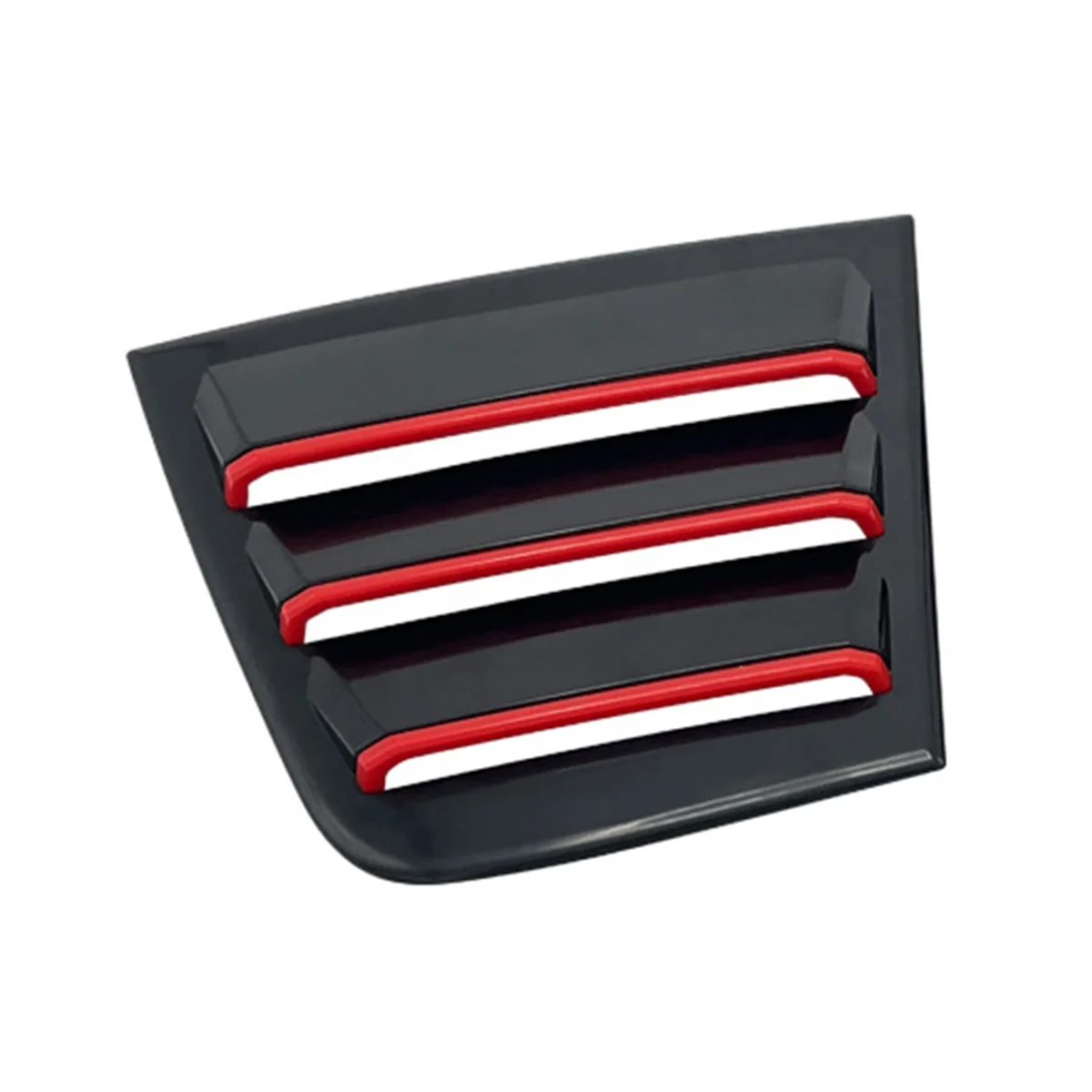 Car Exterior Side Vent Rear Side Window Panel for Dodge Warhorse 2011-2021 Blinds Glossy Black Lacquer + Red