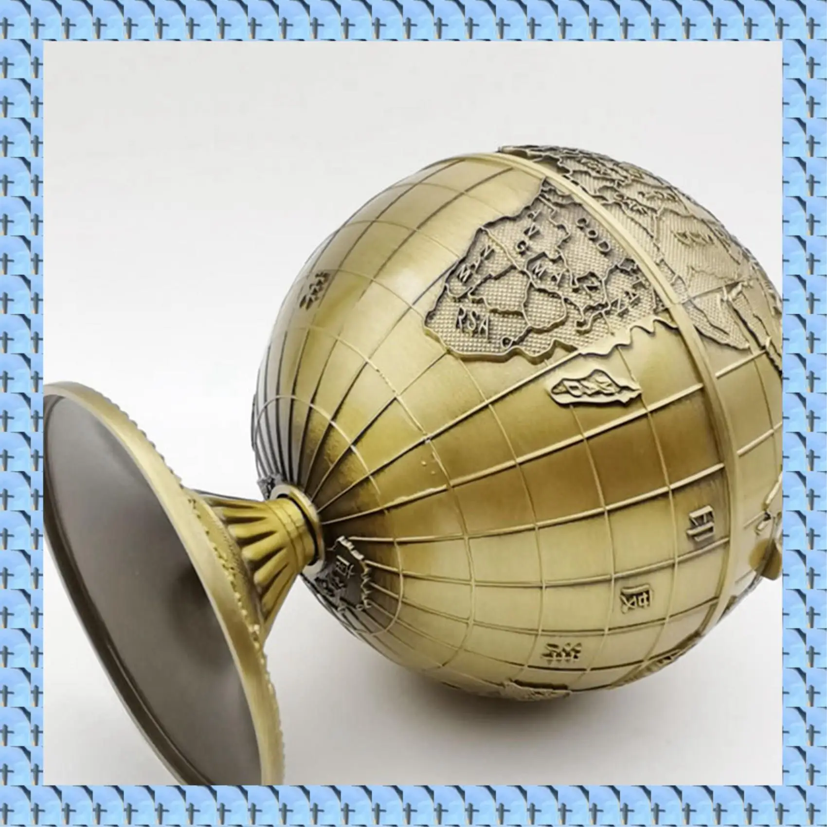 

NOCM 2X винтажная металлическая пепельница с крышкой в виде глобуса, европейская ретро пепельница для дома, офиса, отеля, декор, аксессуары для курения, античное золото