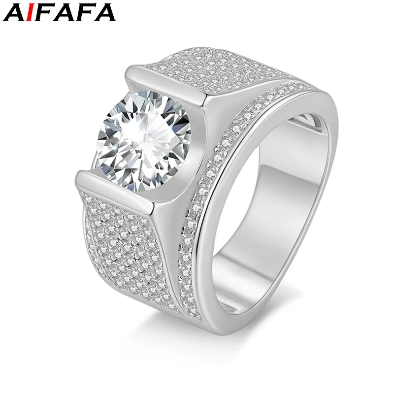 

3 Carat D Color Moissanite Diamond Rings for Men Women Luxury s925 Silver Moissanita Plate 18k Gold Fine Jewelry