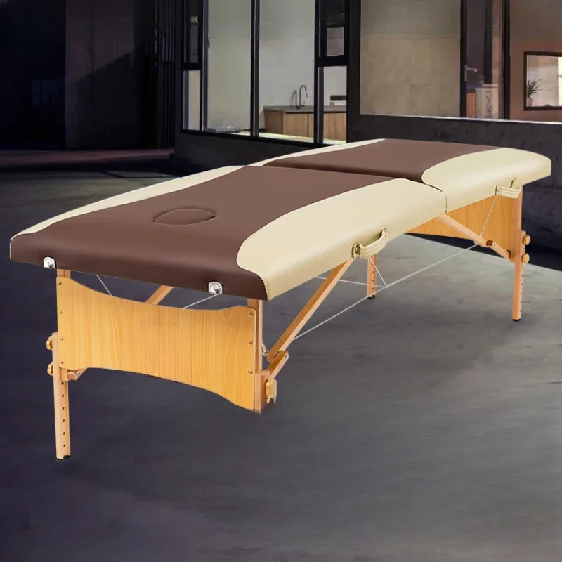 Original massage bed, solid wood folding beauty bed, acupuncture and massage bed, special portable hand-held beauty bed