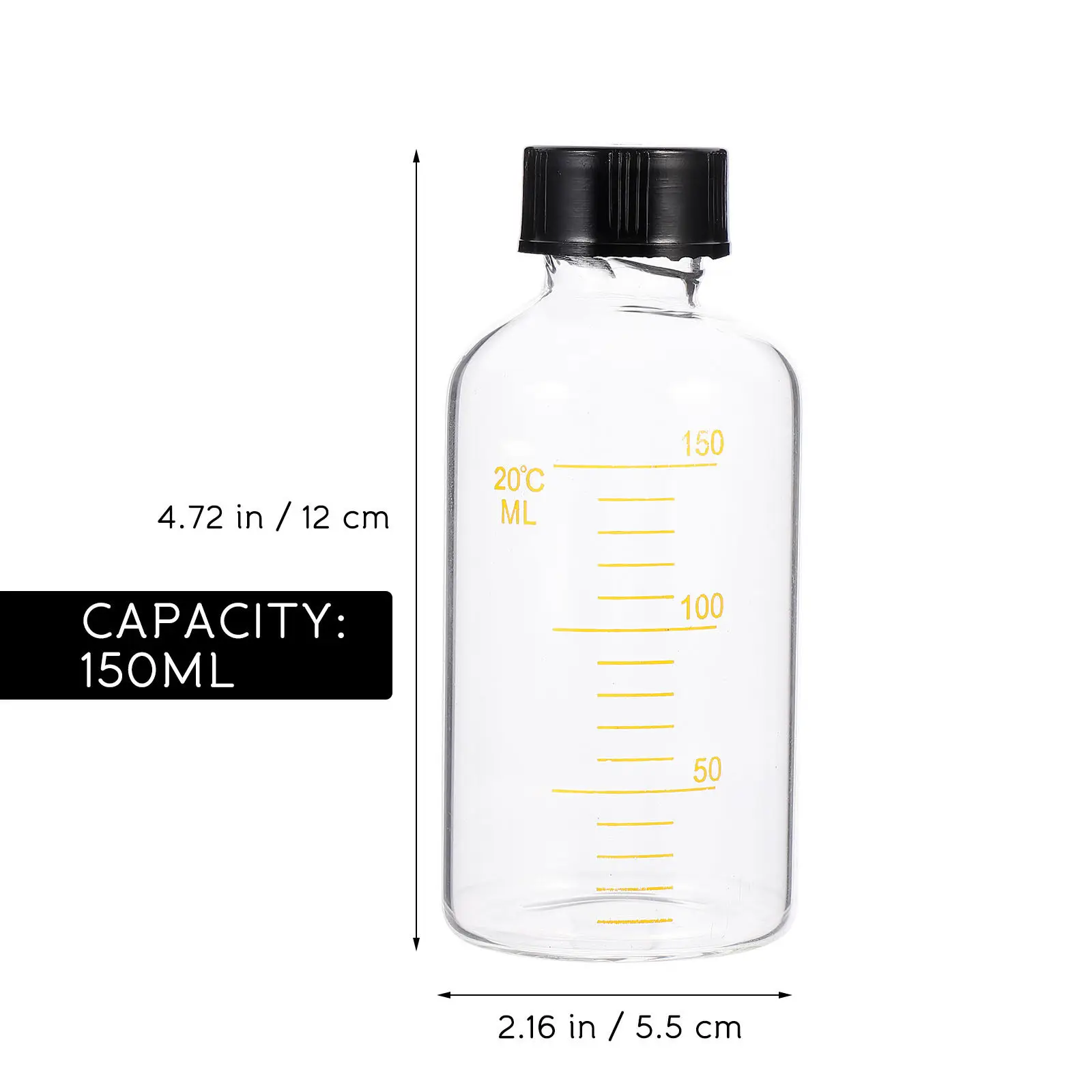 Clear Glass Headspace Vial with Leak-Proof Screw Cap for Lab Science Experiments and Sample Storage