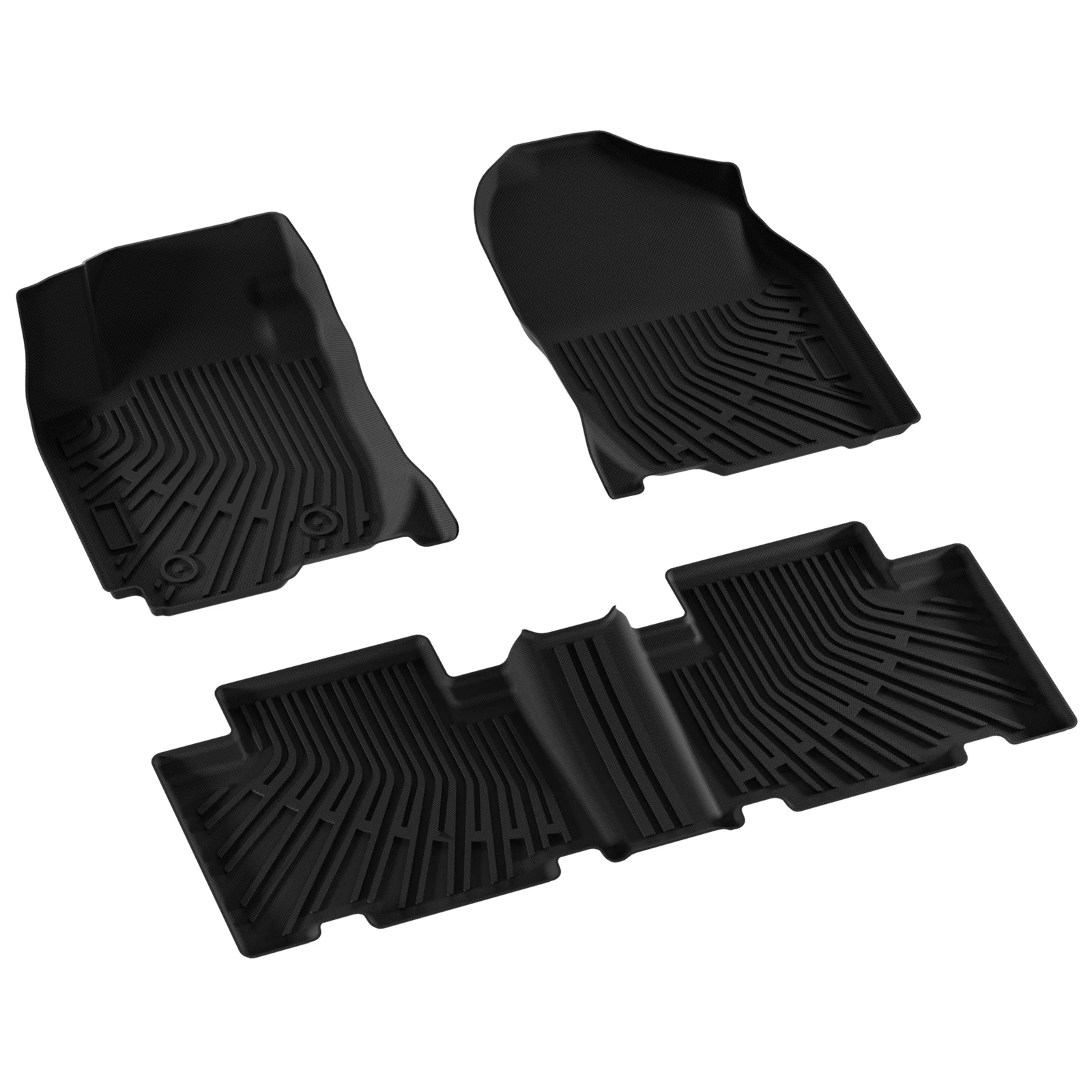 3Pcs/Set Car Floor Mats for Toyota RAV4 2007-2012 All-Weather Automotive Floor Mats Waterproof Heavy Duty Car Mats Flexible Floor Liners