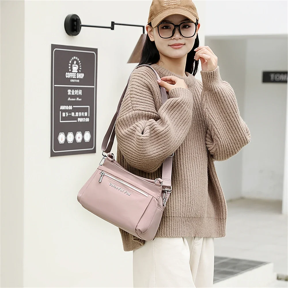 Women\'s Waterproof Nylon Crossbody Bag Ladies Luxury Designer Solid Color Handbags and Purse Female Casual Shoulder Pillow Bags