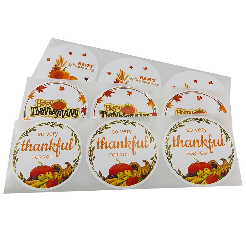 Customized Colorful Thank You Paper Stickers Personalized Round Logo Printed Circle Labels for Decoration