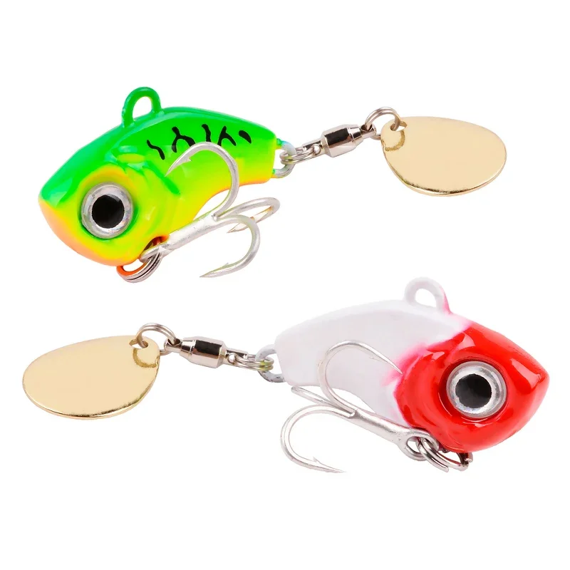 1PCS 5g 10g 15g 20g Metal VIB Fishing Lure Spinner Sinking Rotating Spoon Pin Crankbait Sequins Bait Fishing Tackle Winter Pesca