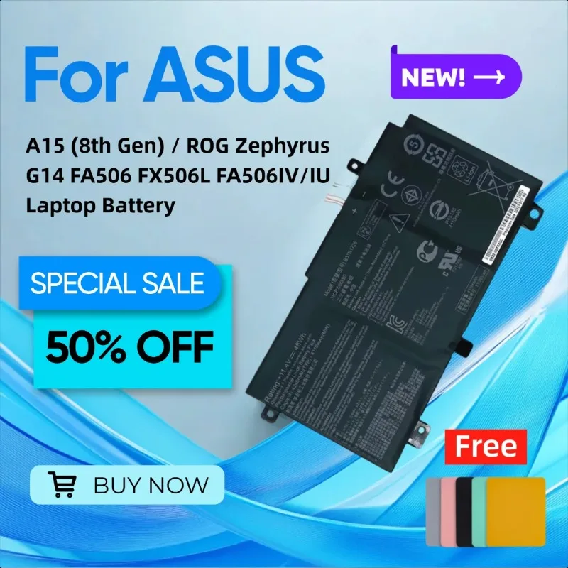 

For ASUS TUF Gaming A15 (8th Gen) / ROG Zephyrus G14 FA506 FX506L FA506IV/IU Laptop Battery Give Away A Mouse Pad