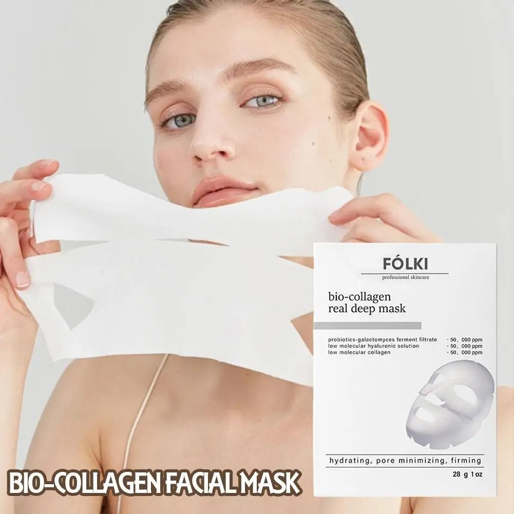 Bio-Collagen Real Deep Mask Hydrolyzed Collagen Soluble Rejuvenation Pore Shrinking Brightening Refresh Moisturizing Sheet Mask