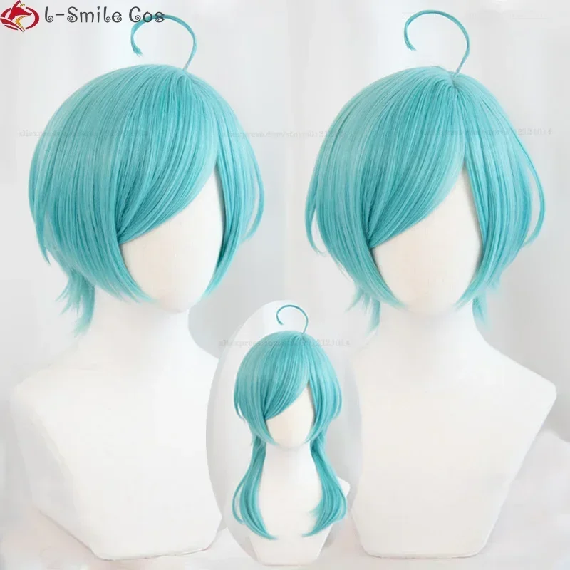 Game ES Ensemble Stars Cosplay Shinkai Kanata Cosplay Wig puka Short Blue Resistant Hair Shinkai Kanata Anime Wigs + Wig Cap