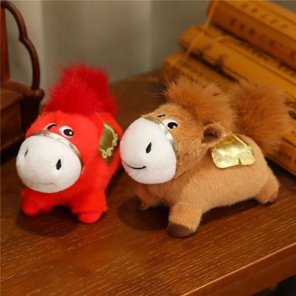 Maskotka 2026 Koń Szczęście Uroczy Szczęśliwy Koń Puszysty Kreatywny Zodiakalny Kucyk Figurka Chiński Nowy Rok