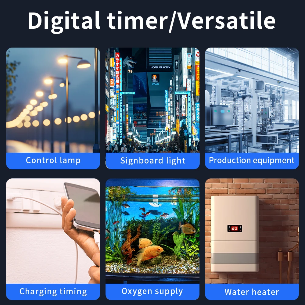 Digital Timer Switch 220V 7 Days Weekly Intelligent Electronic Programmable Timing Socket EU Plug Outlet Appliance Time Control