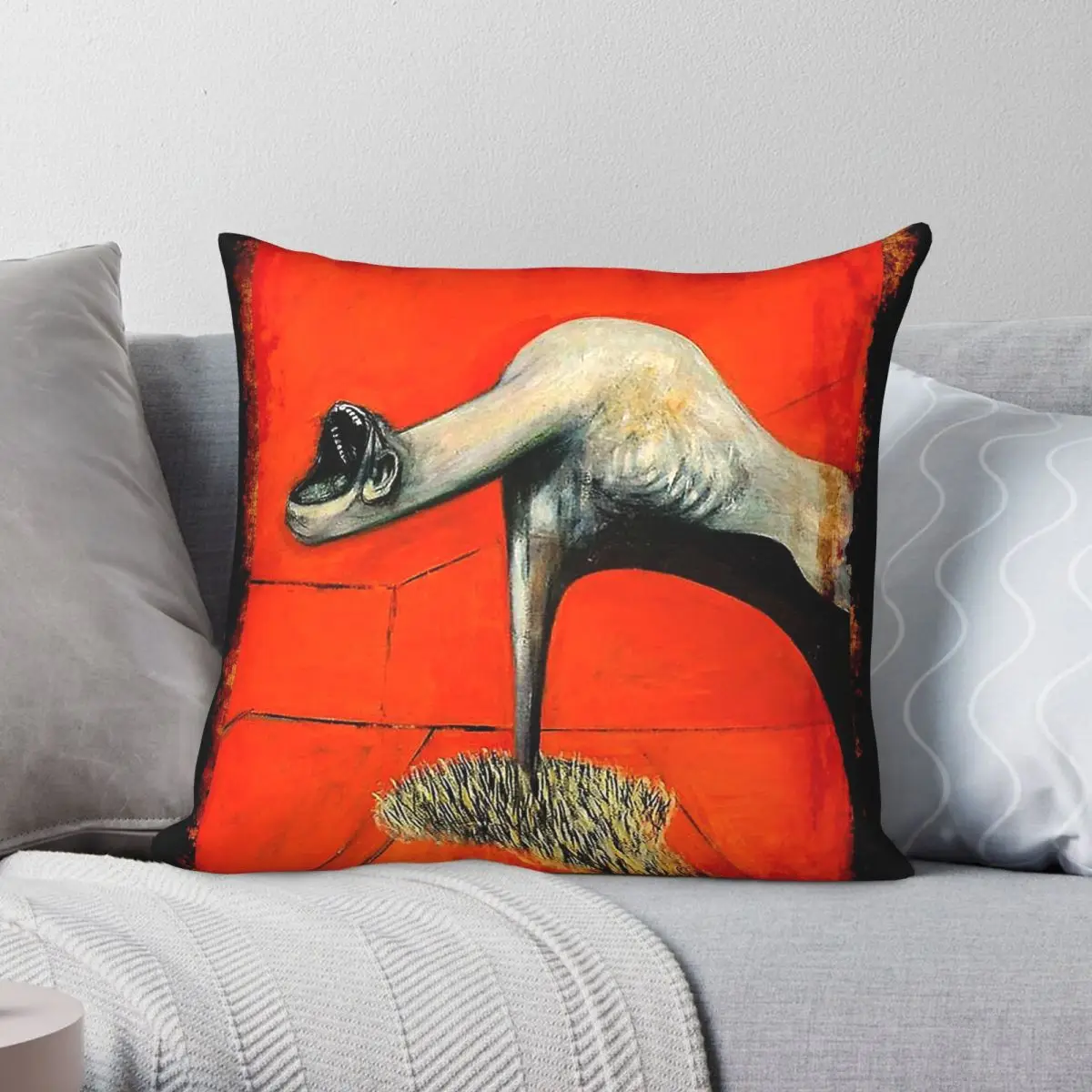 Figures At The Base Of A Crucifixion Square Pillowcase Polyester Linen Velvet Pattern Zip Decorative Sofa Seater Cushion Cover