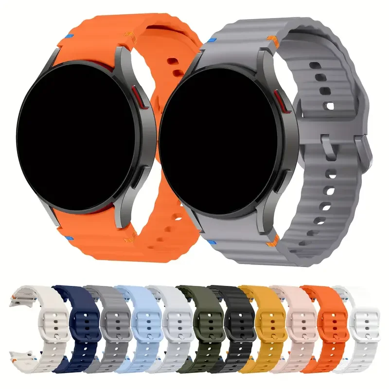 Silicone watchband Original 1:1 Bracelet for Samsung Galaxy Watch 7/FE/ 5 pro/6/4 Classic 44mm 40mm no gaps Galaxy Watch 7 Strap