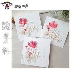 Piggy Craft metalowe matryce do wycinania matryce do wycinania seria alfabetu kwiatowego scrapbook papier rzemieślniczy nóż forma ostrze dziurkacz szablony matryce