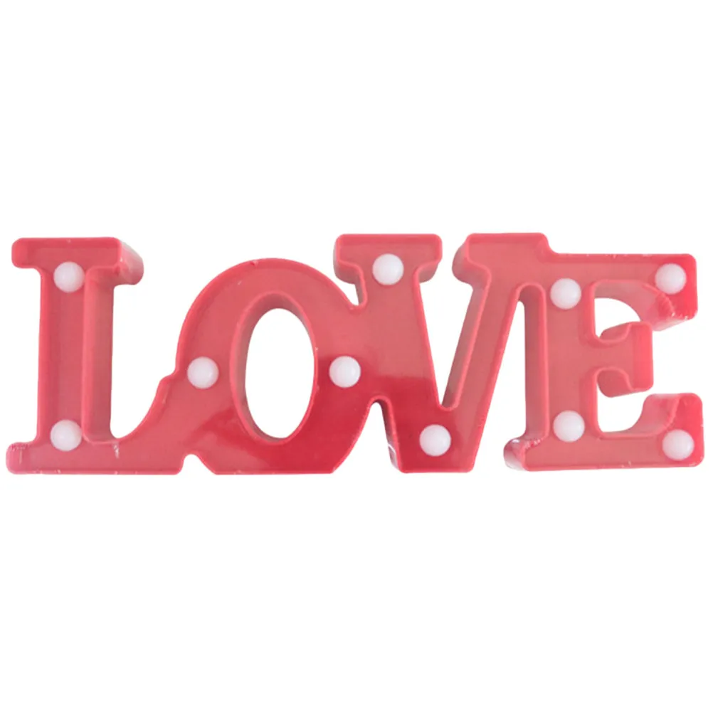 

Creative Light Up Letter Sign Love Shape Decorative Lamp for Bedroom Desk Living Room Wedding Valentine's Day Present