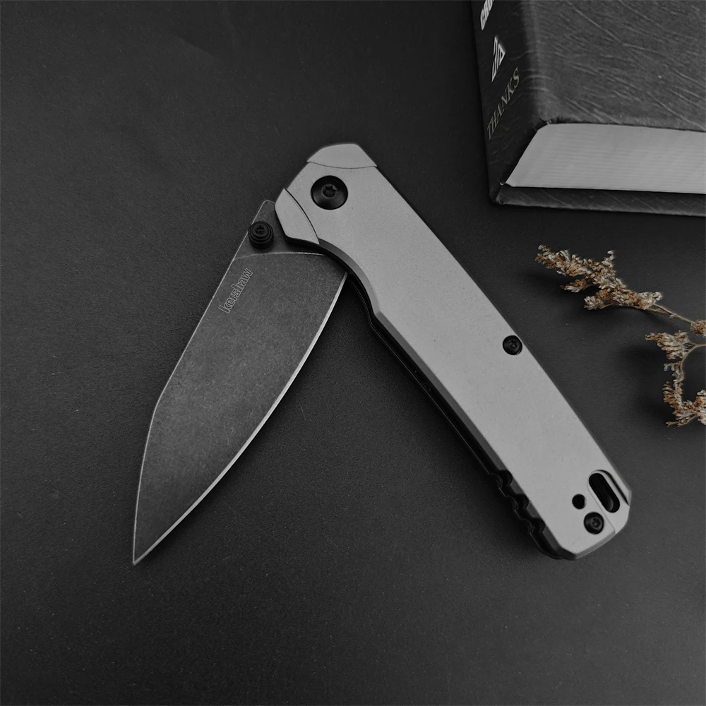 KS 6105 BLK KVT Folding Knife CPM MagnaCut PVD Blade Anodized Aluminum Handle Bushcraft Knife Tactical Multifunction EDC Tool