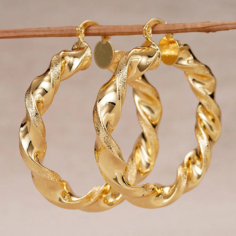 9 Pairs 18K Gold Plated Copper Hoop Round Circle Earrings  official-website Women Fashion Jewelry Accessories Wedding Party Gift