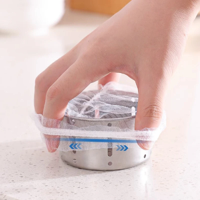 

100 шт./упак. Одноразовые фильтры для раковины, сетки для кухонных стоков, мешки-фильтры для мусора, сетки-фильтры для слива в ванной, сетки от засоров волосами