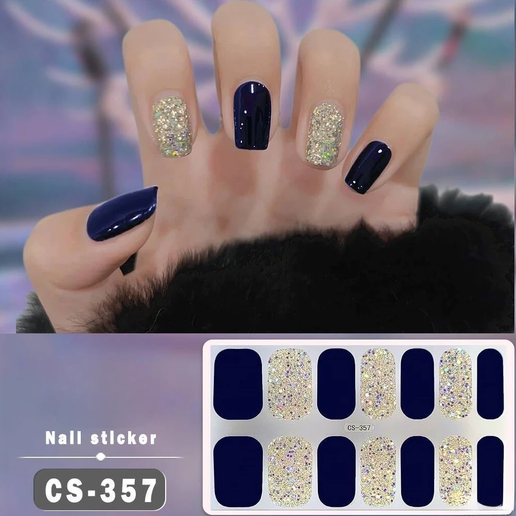 紫色の光硬化ジェルネイルパッチ,フルカバーセット,UVランプ,ステッカースライダー,長持ち,クリスマスデザイン,14枚