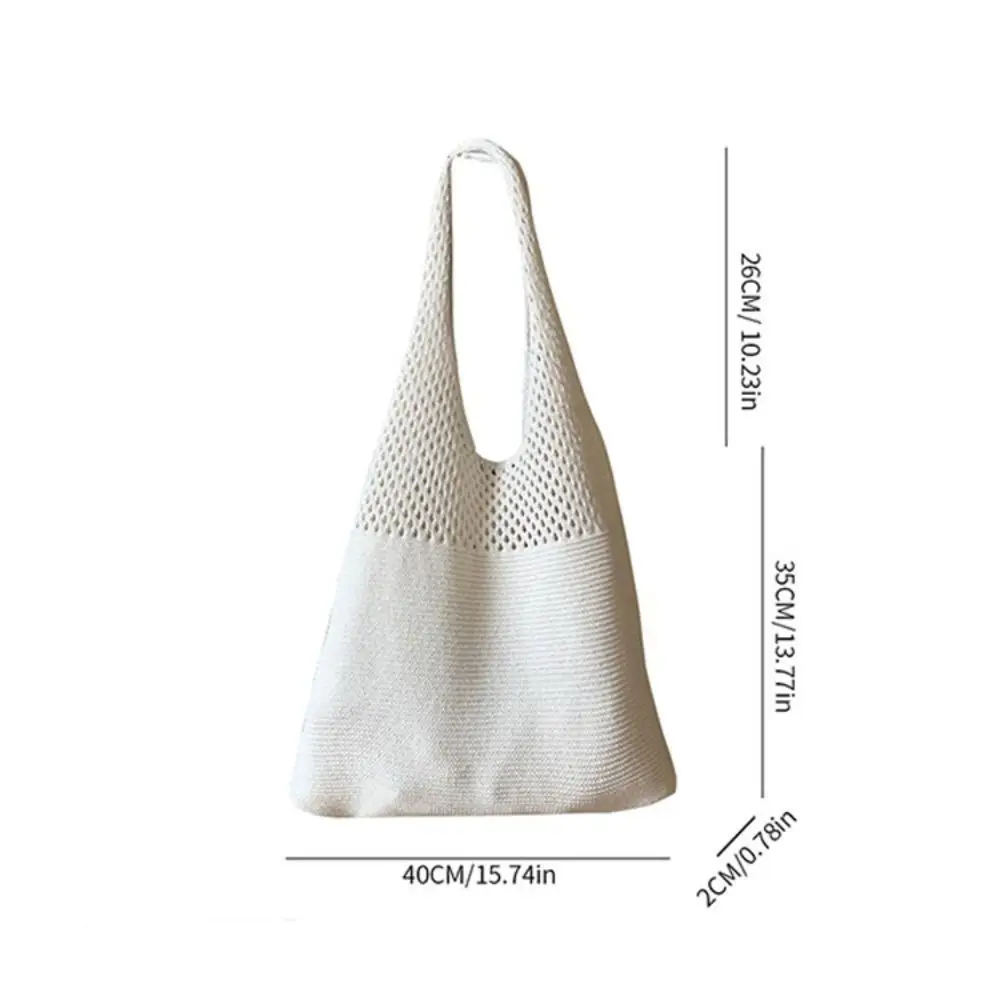 بلون الحياكة حقيبة كتف الجوف خارج سعة كبيرة البوهيمي الكروشيه حمل حقيبة تنوعا حقيبة يد منسوجة عادية المرأة