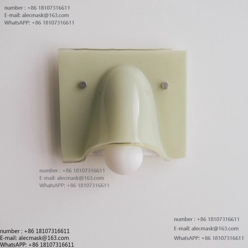 

Light green single-headed wall lamp, retro French living room, medieval color bedroom bedside